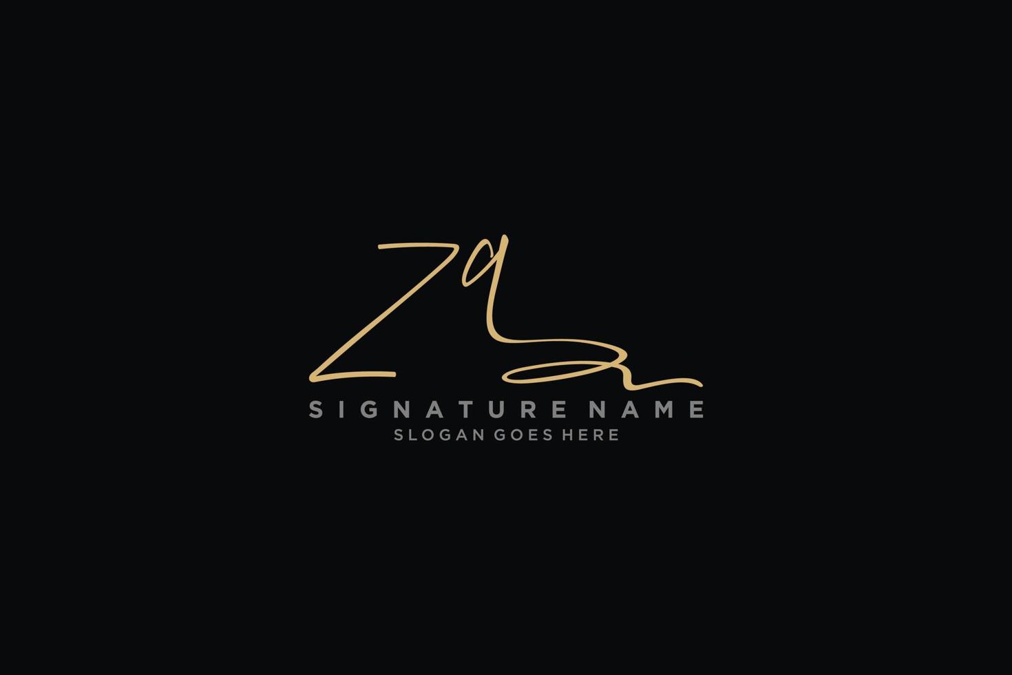 Initial Zq Letter Signature Logo Template Elegant Design Logo Sign