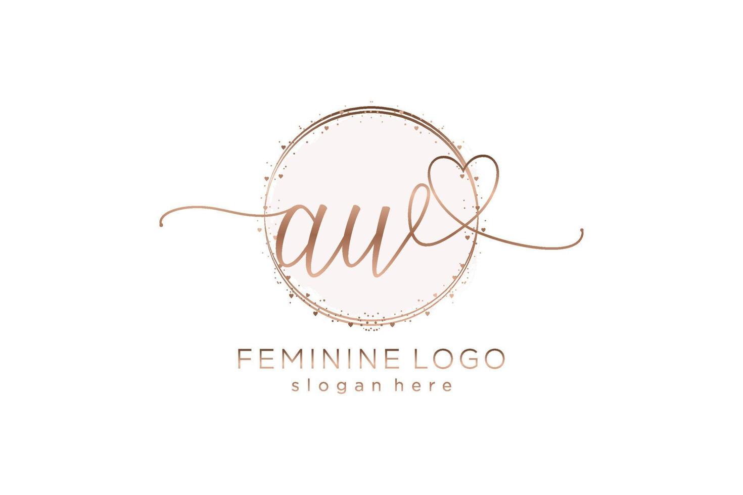 Initial AW handwriting logo with circle template vector logo of initial wedding, fashion, floral and botanical with creative template.