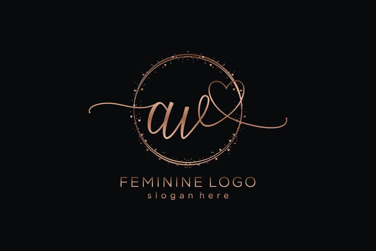 logotipo inicial de escritura av con plantilla de círculo logotipo vectorial de boda inicial, moda, floral y botánica con plantilla creativa. vector