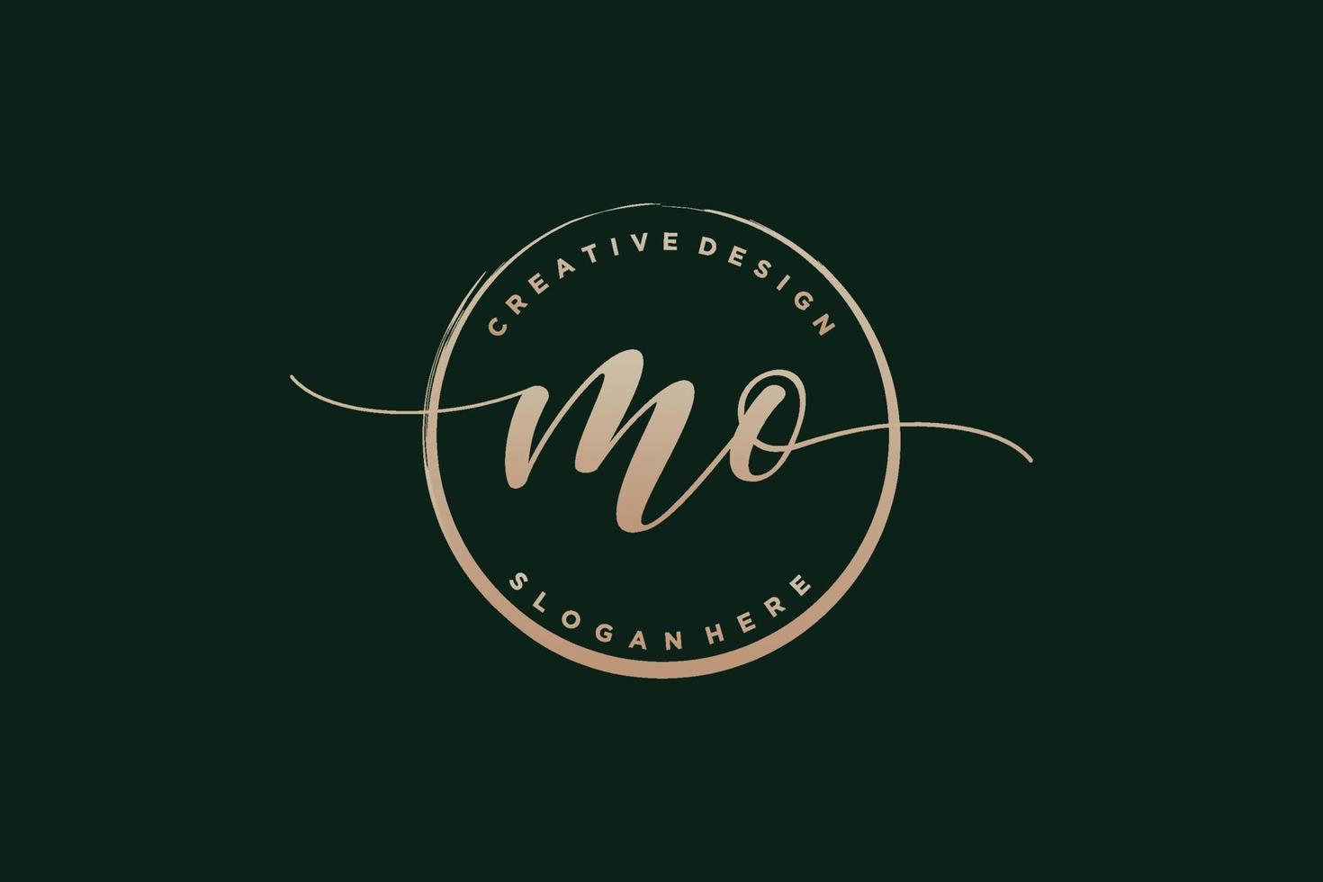 Initial MO handwriting logo with circle template vector signature, wedding, fashion, floral and botanical with creative template.