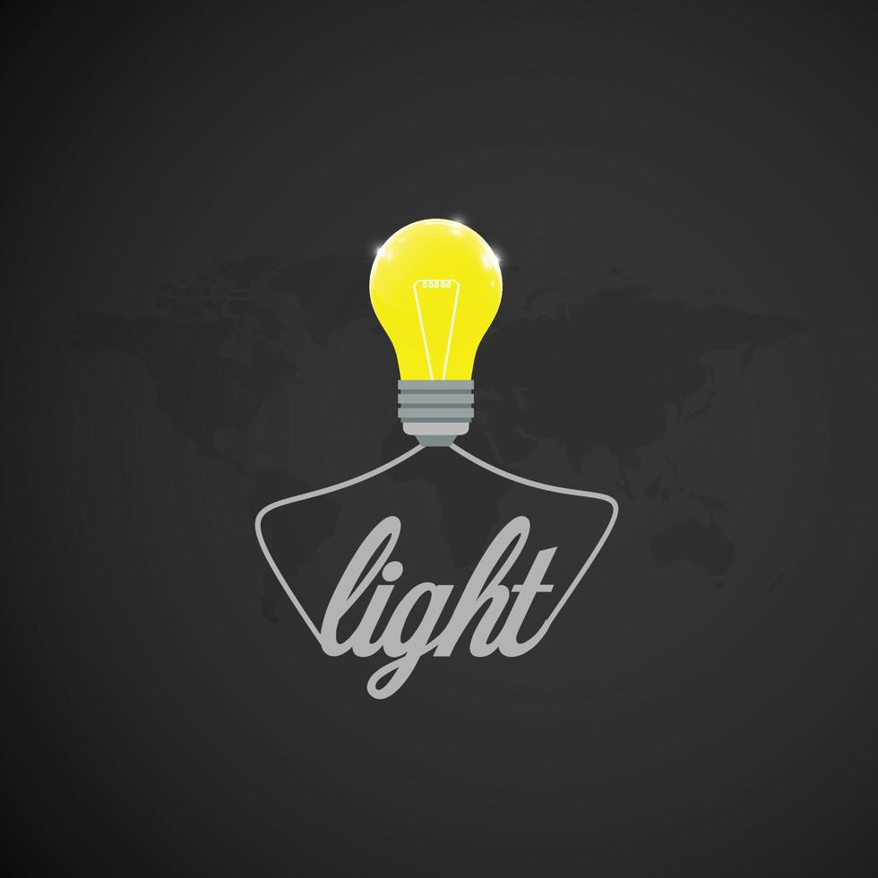 Motivational typography with dark background and bulb icons vector