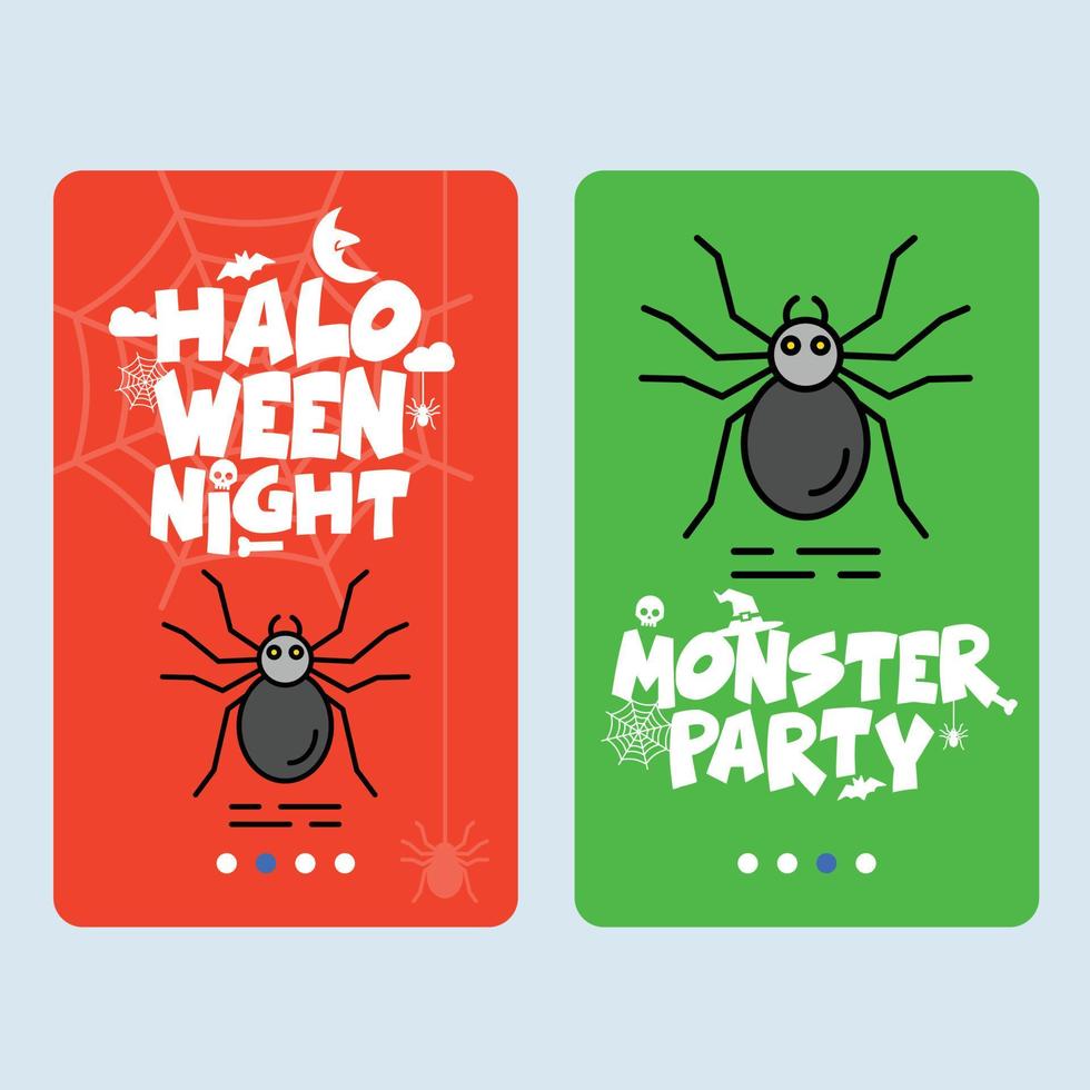 Happy Halloween invitation design with spider vector