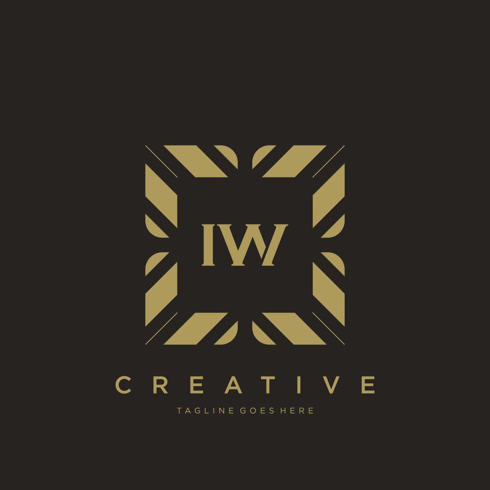 IW initial letter luxury ornament monogram logo template vector