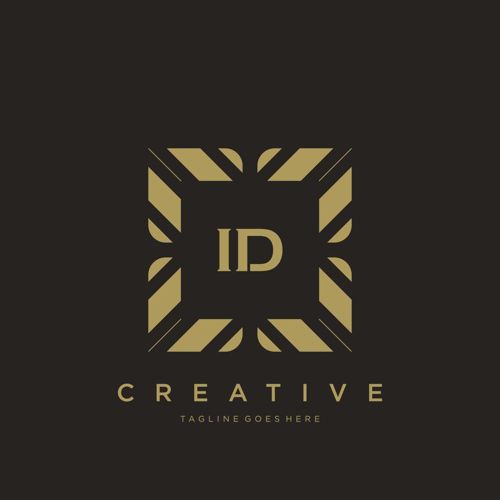 ID initial letter luxury ornament monogram logo template vector