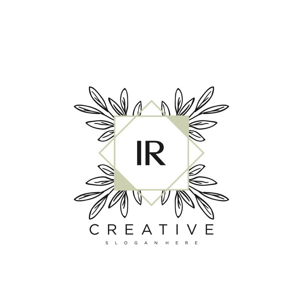 IR Initial Letter Flower Logo Template Vector premium vector art