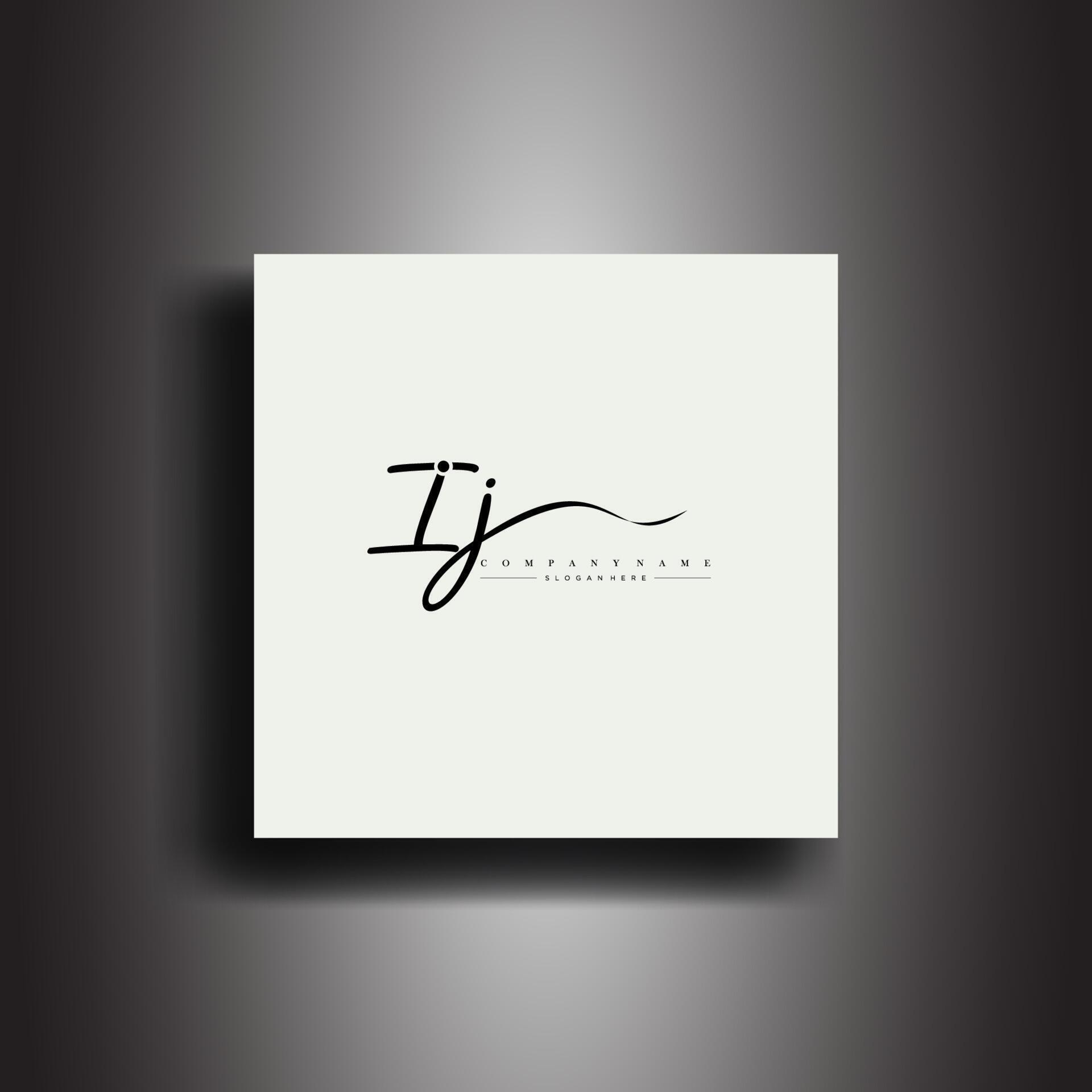 IJ Signature style monogram.Calligraphic lettering icon and handwriting ...