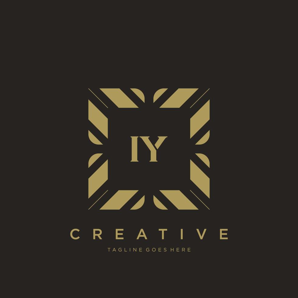 IY initial letter luxury ornament monogram logo template vector