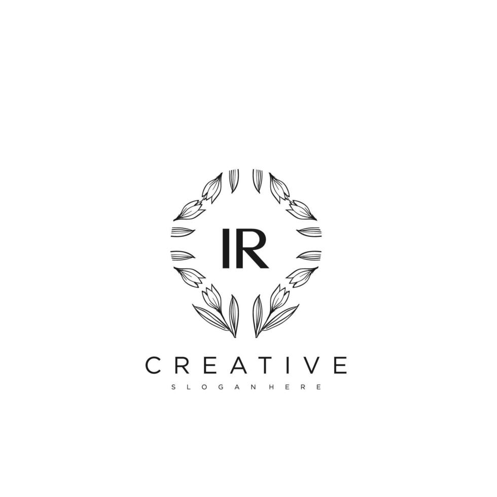 IR Initial Letter Flower Logo Template Vector premium vector art