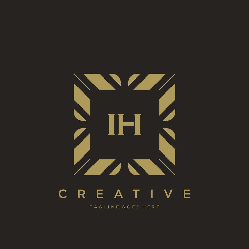 IH initial letter luxury ornament monogram logo template vector