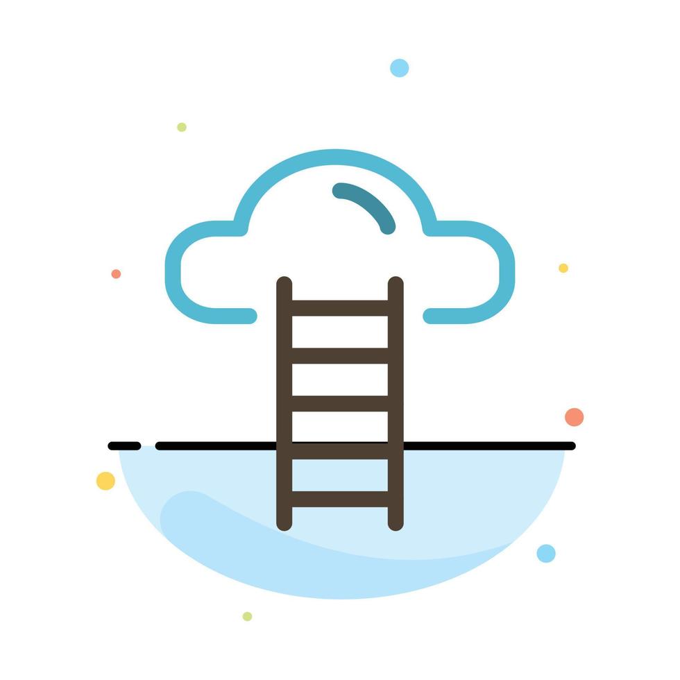 Stair Cloud User Interface Abstract Flat Color Icon Template vector