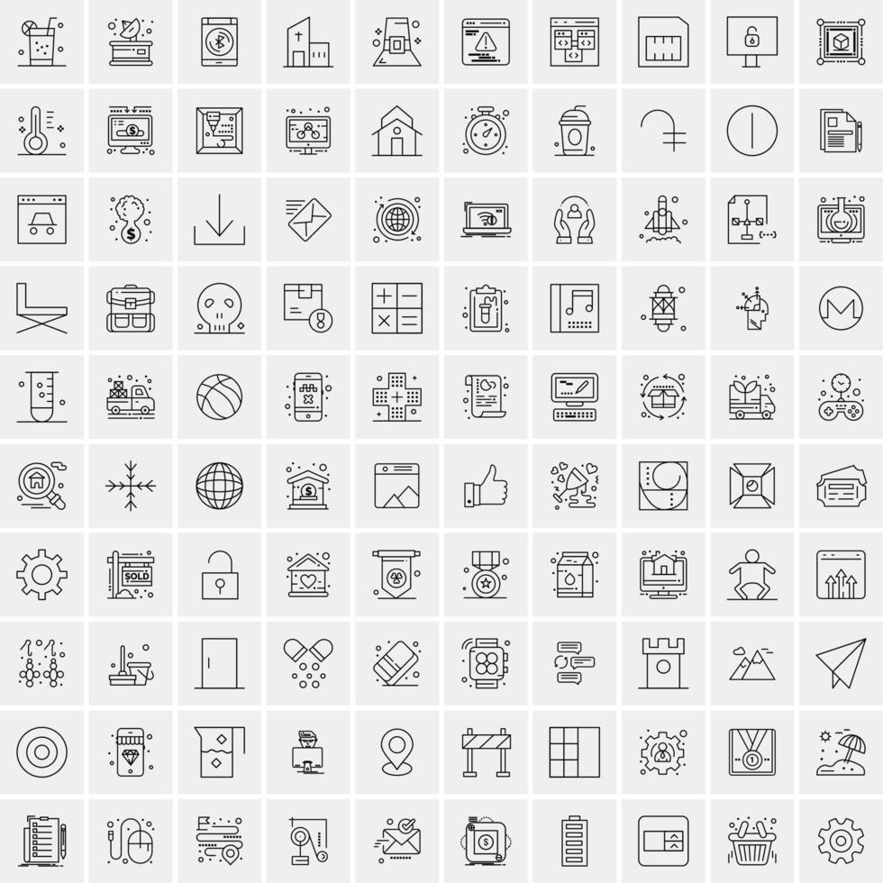 100 iconos de negocios para web y material impreso vector