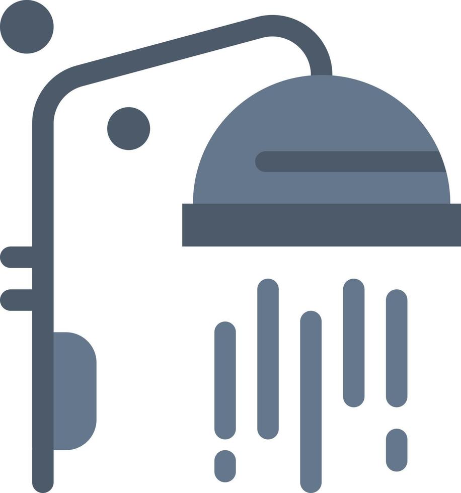 baño limpio ducha color plano icono vector icono banner plantilla