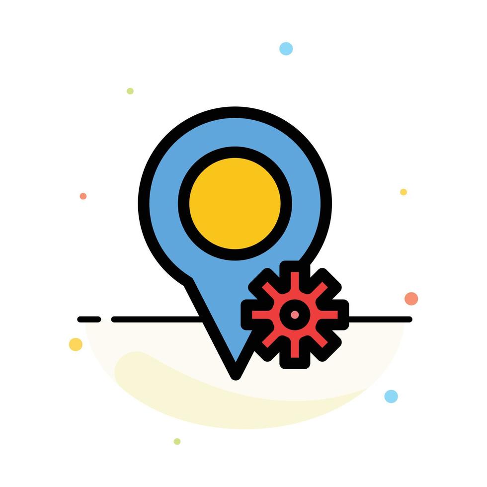 Location Map Settings Abstract Flat Color Icon Template vector