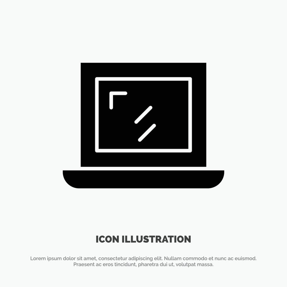 vector de icono de glifo sólido portátil de diseño web