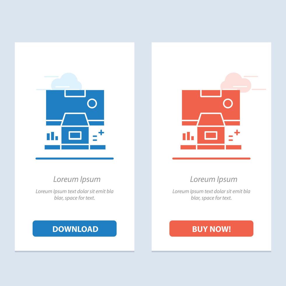 Cabin Center Control Panel Room  Blue and Red Download and Buy Now web Widget Card Template vector