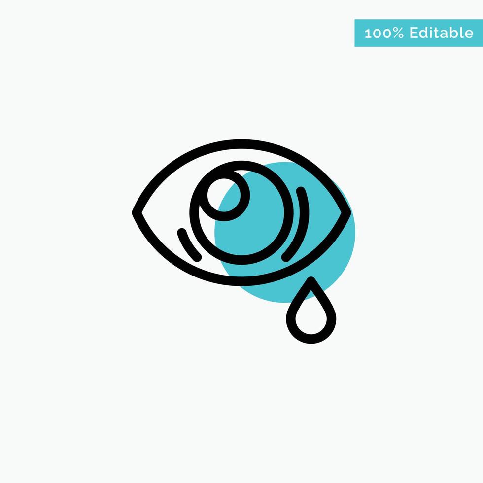 ojo caído ojo triste turquesa resaltar círculo punto vector icono