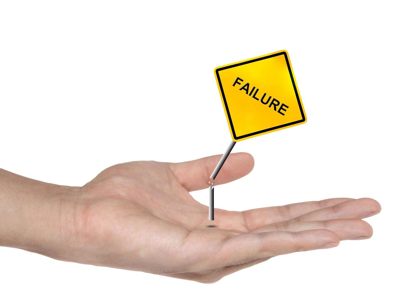 hand symbol with failure sign isolated , business concept photo