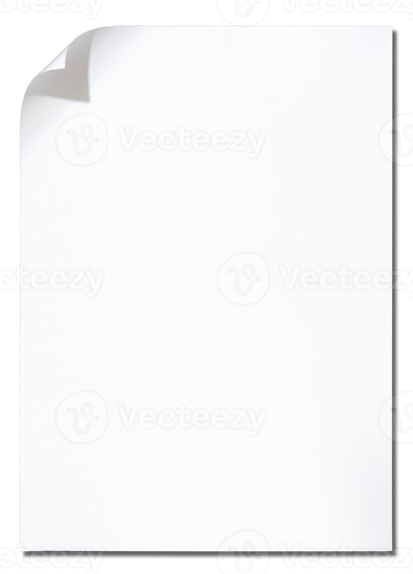 White paper with corner curl on white background 13310348 Stock Photo