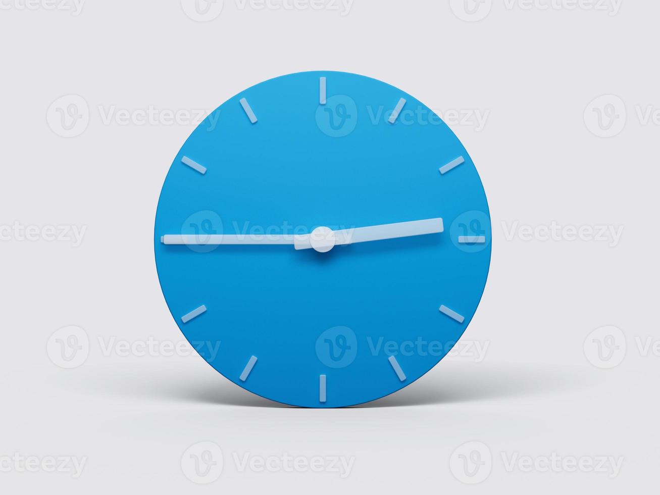 Minimal Clock time 2 45 o'clock or Two Forty Five on light pastel background 3d illustration photo