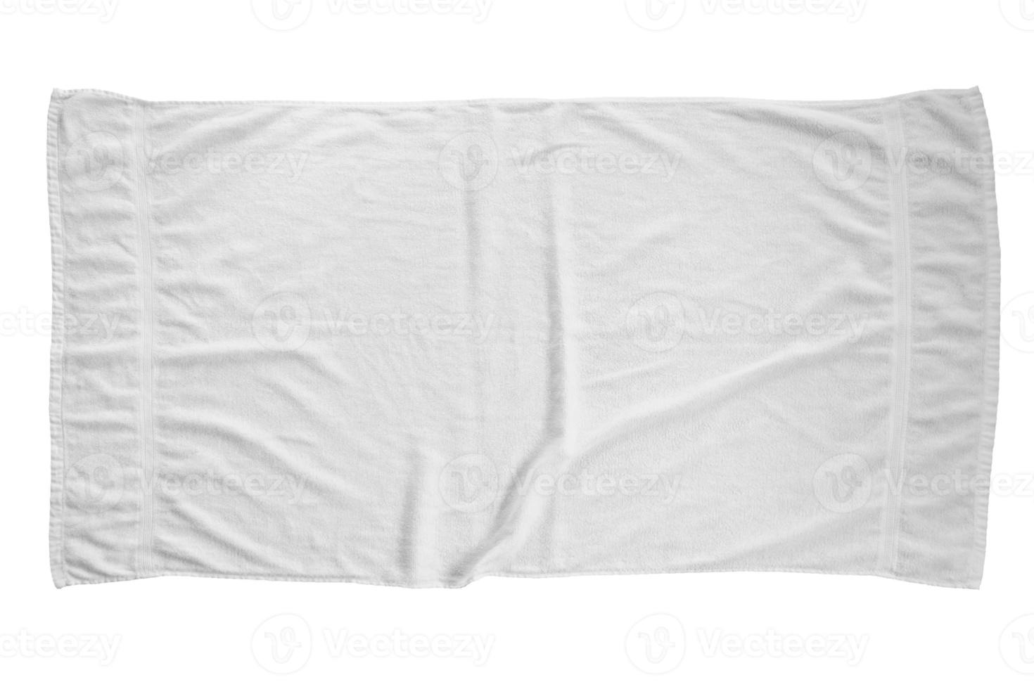 White beach towel isolated on white background photo