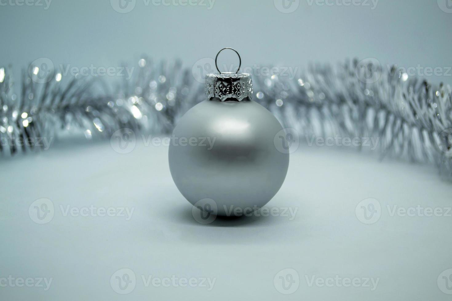 Christmas ball and tinsel. photo