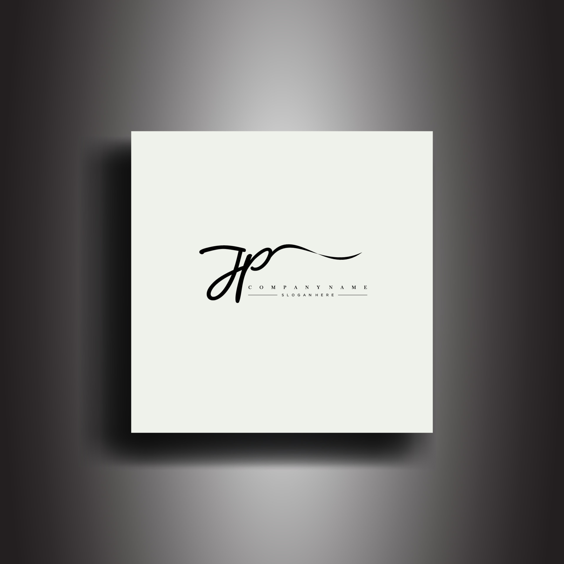 JP Signature style monogram.Calligraphic lettering icon and handwriting