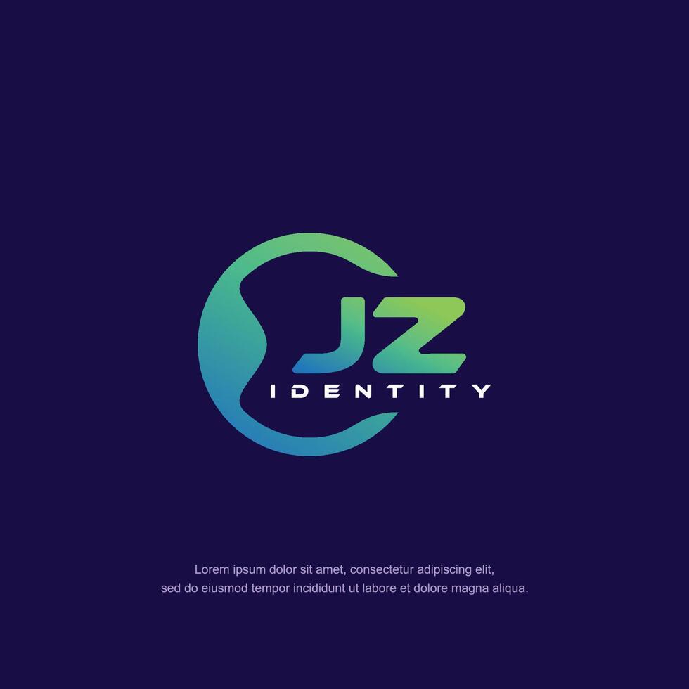 JZ Initial letter circular line logo template vector with gradient