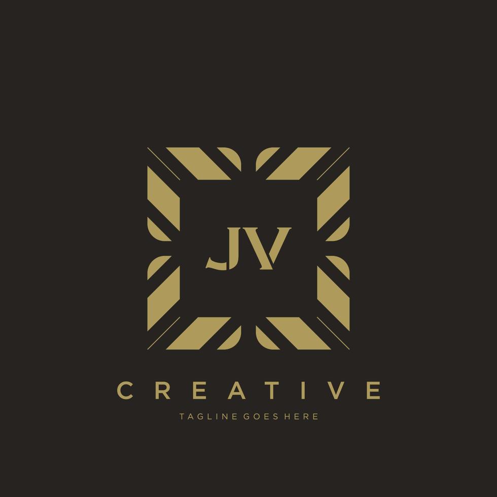 JV initial letter luxury ornament monogram logo template vector