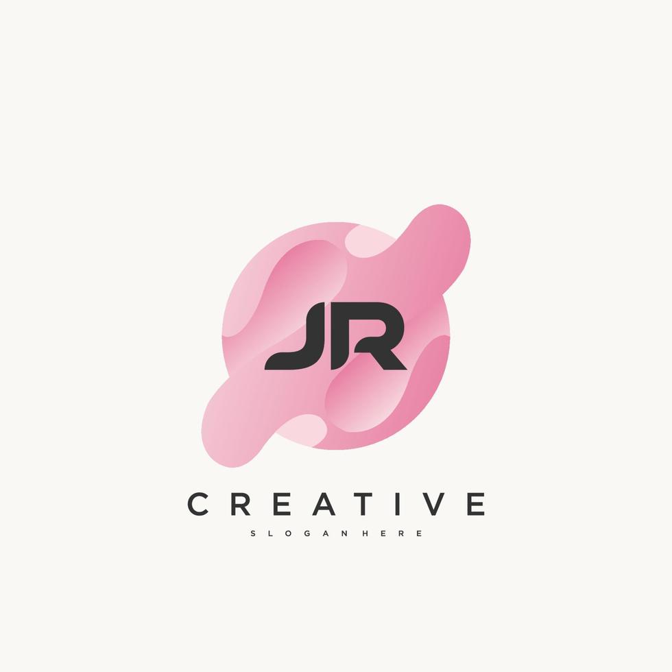 JR Initial Letter Colorful logo icon design template elements Vector