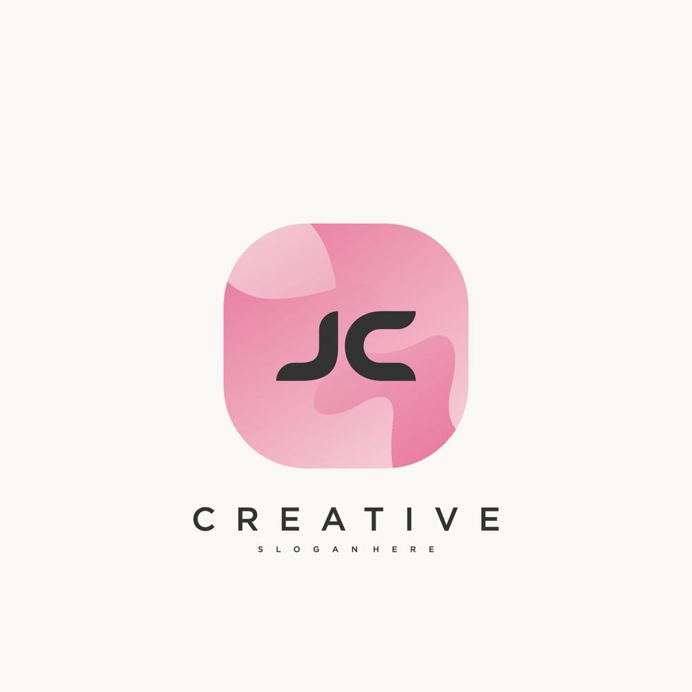 JC Initial Letter Colorful logo icon design template elements Vector art.