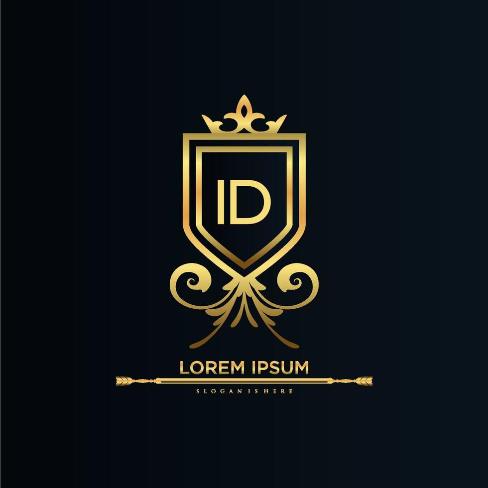 ID Letter Initial with Royal Template.elegant with crown logo vector ...