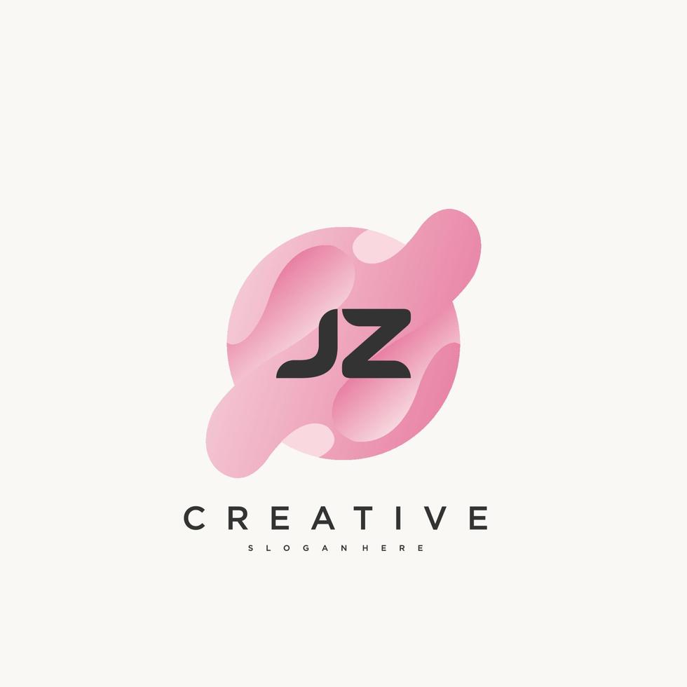 JZ Initial Letter Colorful logo icon design template elements Vector