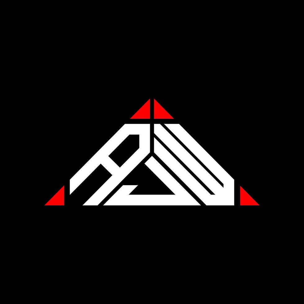 diseño creativo del logotipo de la letra ajw con gráfico vectorial, logotipo simple y moderno de ajw en forma de triángulo. vector