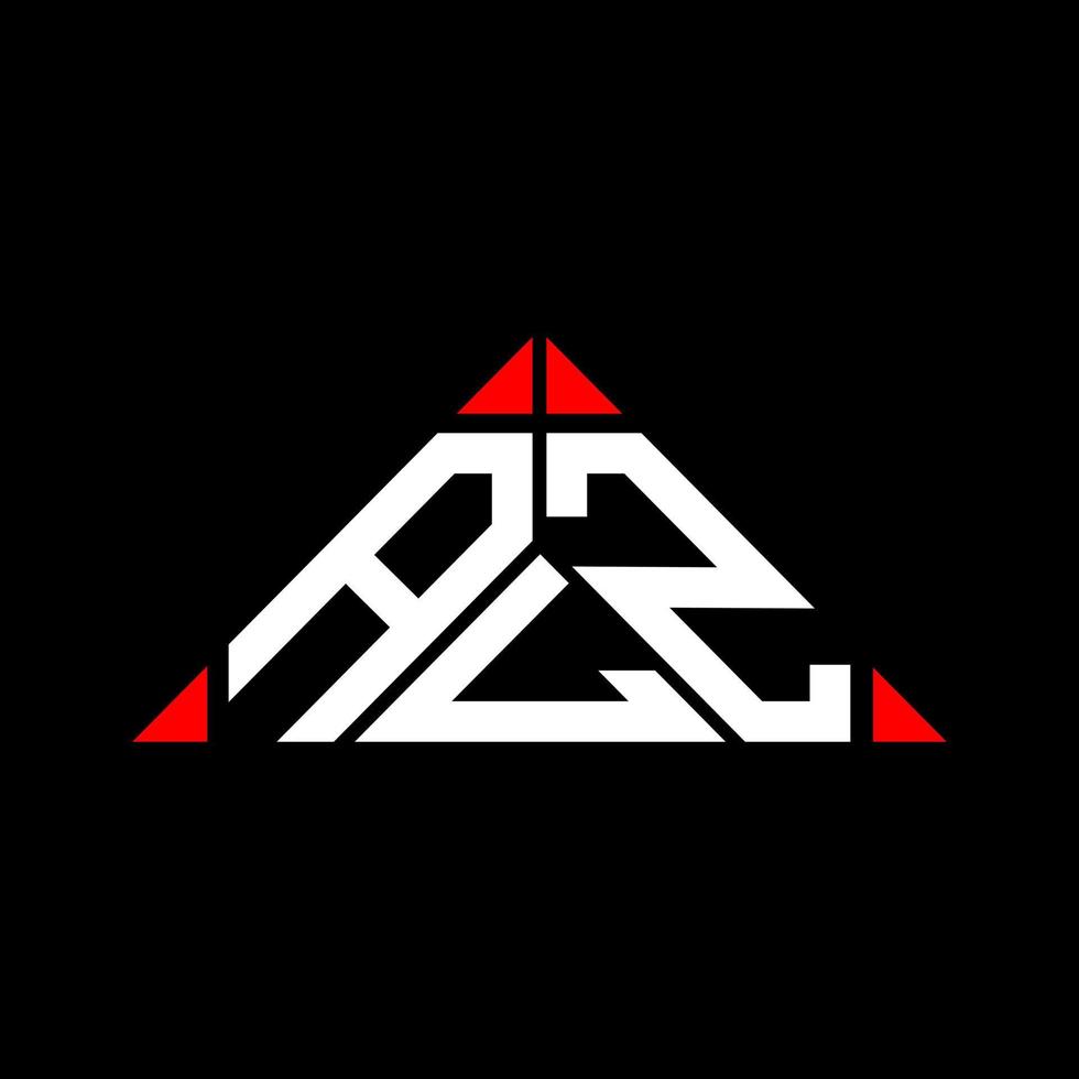 diseño creativo del logotipo de la letra alz con gráfico vectorial, logotipo simple y moderno de alz en forma de triángulo. vector