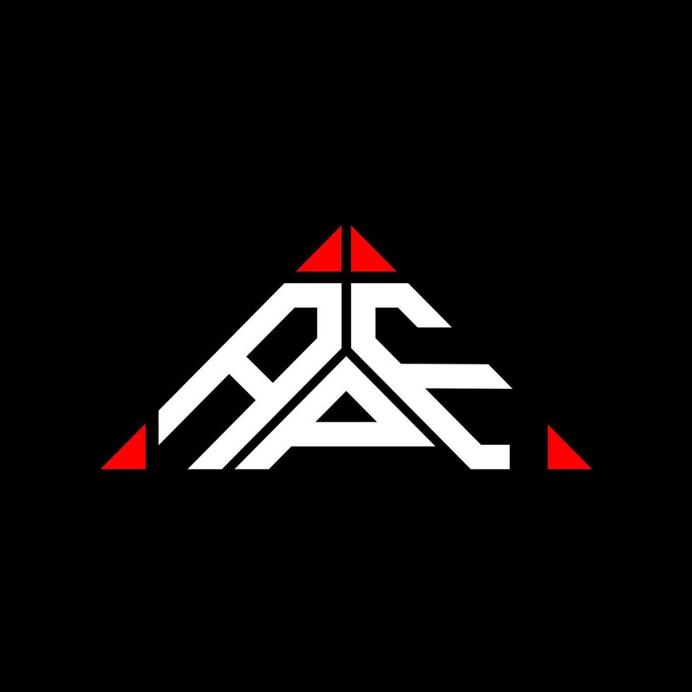 diseño creativo del logotipo de letra apf con gráfico vectorial, logotipo simple y moderno de apf en forma de triángulo. vector