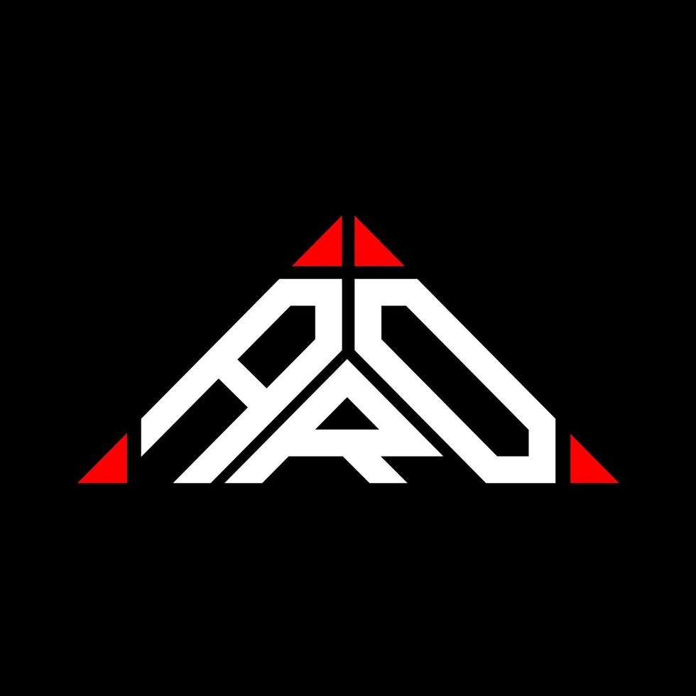 ARO letter logo creative design with vector graphic, ARO simple and modern logo in triangle shape.