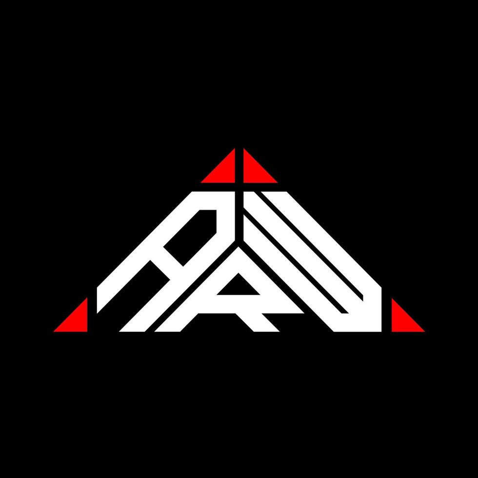 diseño creativo del logotipo de la letra arw con gráfico vectorial, logotipo arw simple y moderno en forma de triángulo. vector