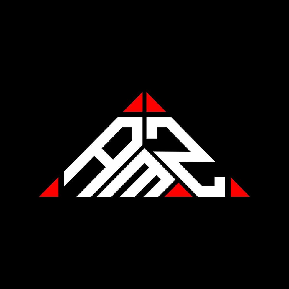 Diseño creativo del logotipo de la letra amz con gráfico vectorial, logotipo simple y moderno de amz en forma de triángulo. vector