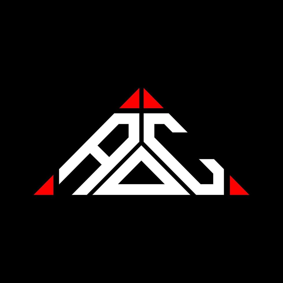 AOC letter logo creative design with vector graphic, AOC simple and modern logo in triangle shape.