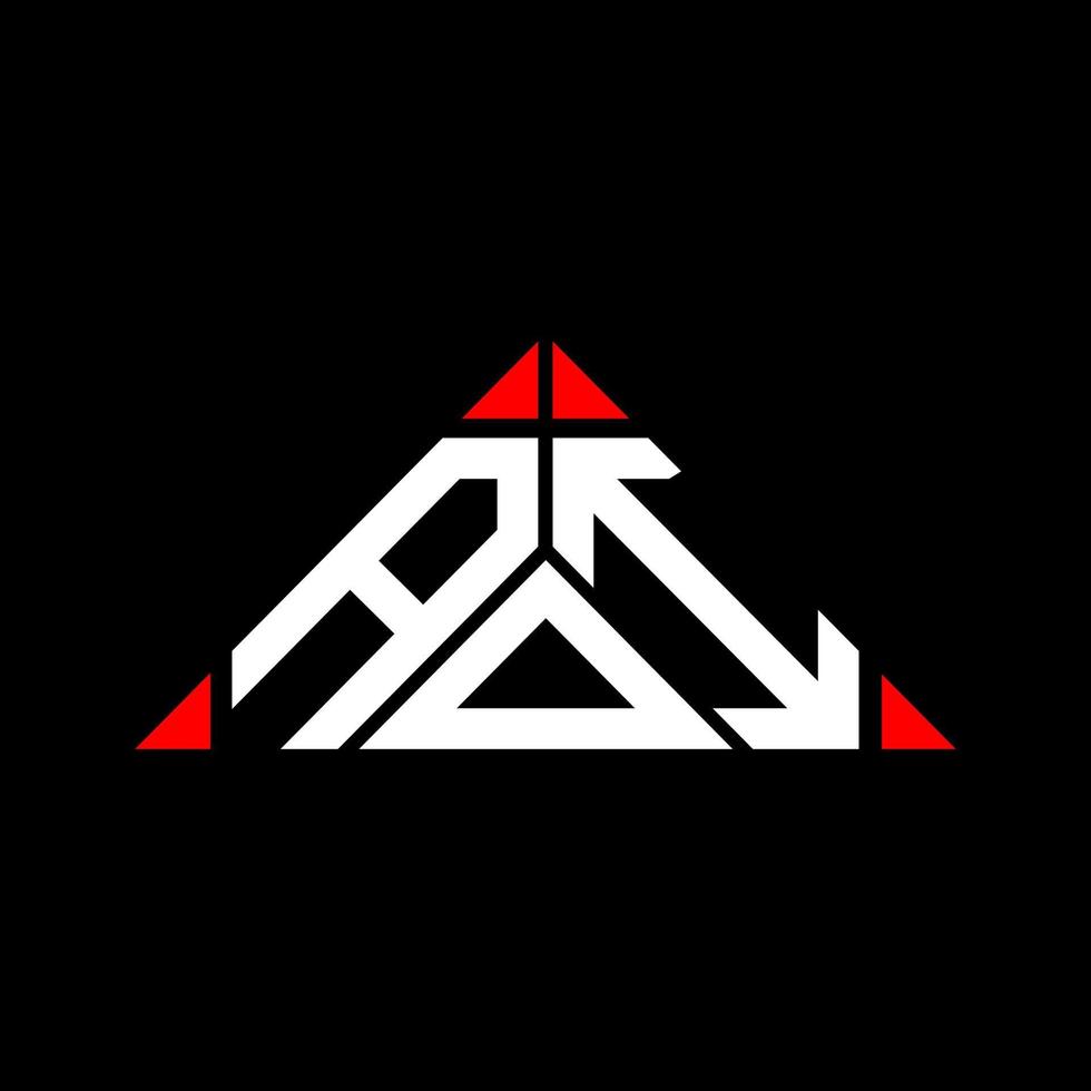 AOI letter logo creative design with vector graphic, AOI simple and modern logo in triangle shape.