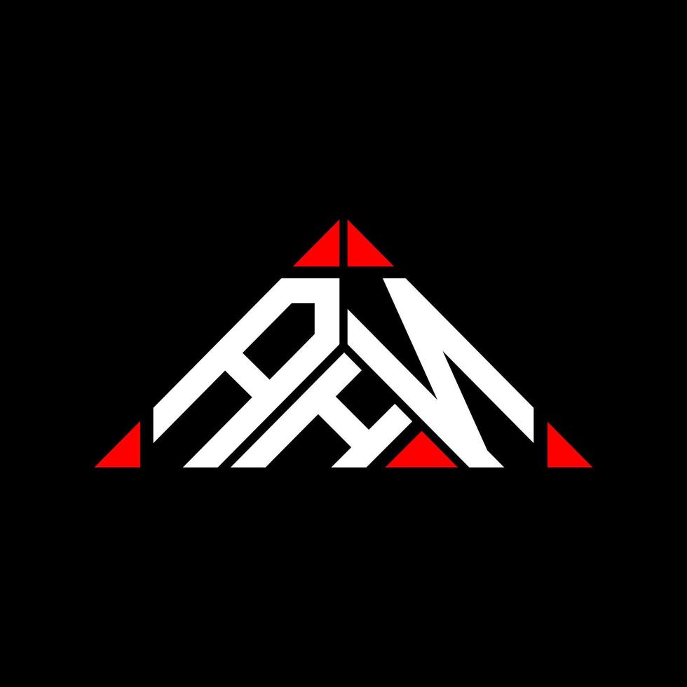 diseño creativo del logotipo de la letra ahn con gráfico vectorial, logotipo simple y moderno de ahn en forma de triángulo. vector