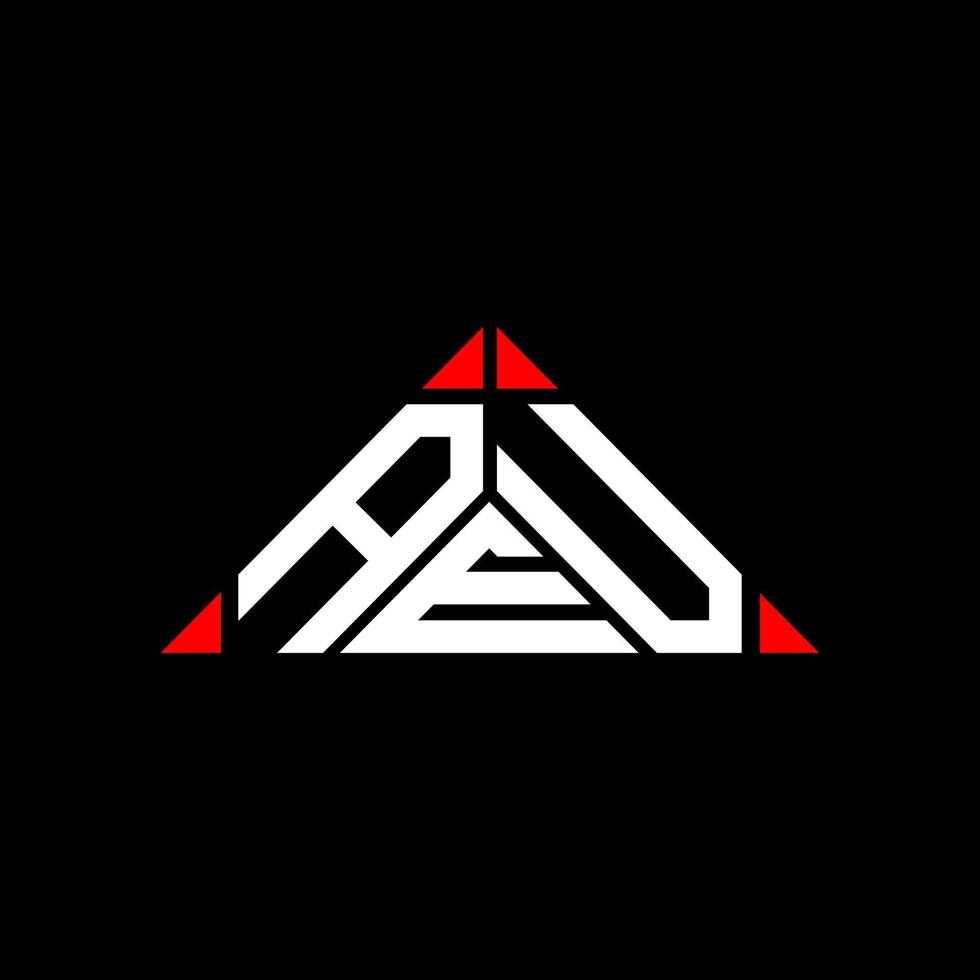 AEU letter logo creative design with vector graphic, AEU simple and modern logo in triangle shape.