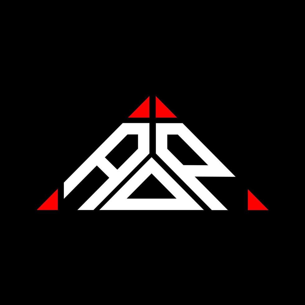 diseño creativo del logotipo de la letra aop con gráfico vectorial, logotipo simple y moderno de aop en forma de triángulo. vector