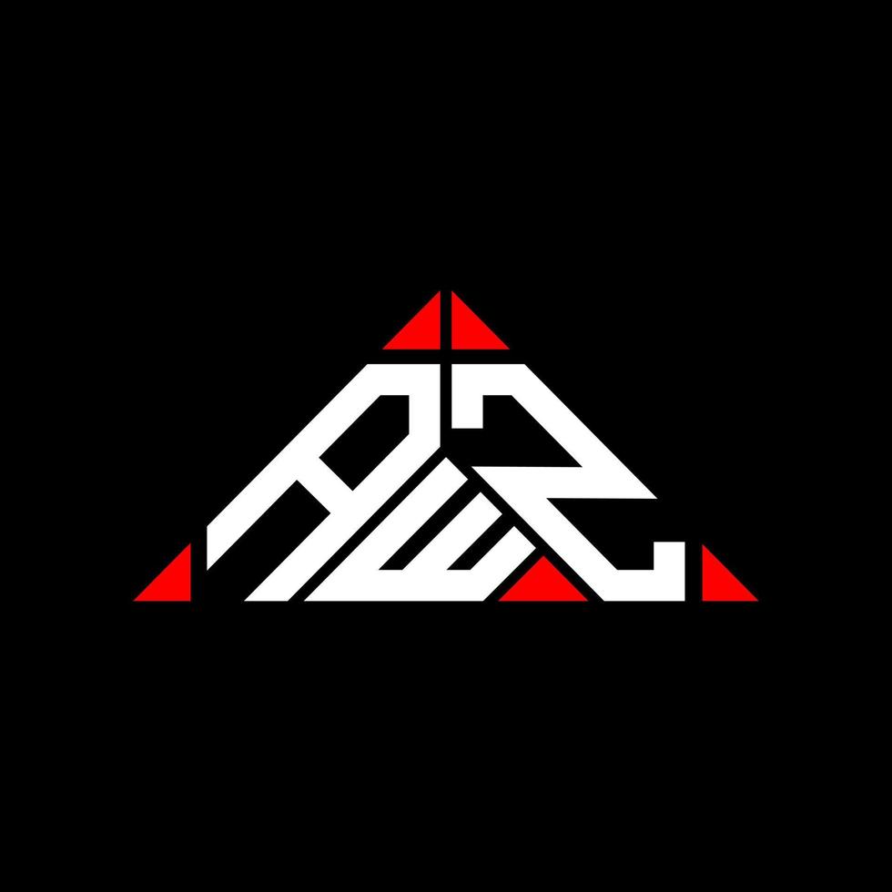 diseño creativo del logotipo de la letra awz con gráfico vectorial, logotipo simple y moderno de awz en forma de triángulo. vector