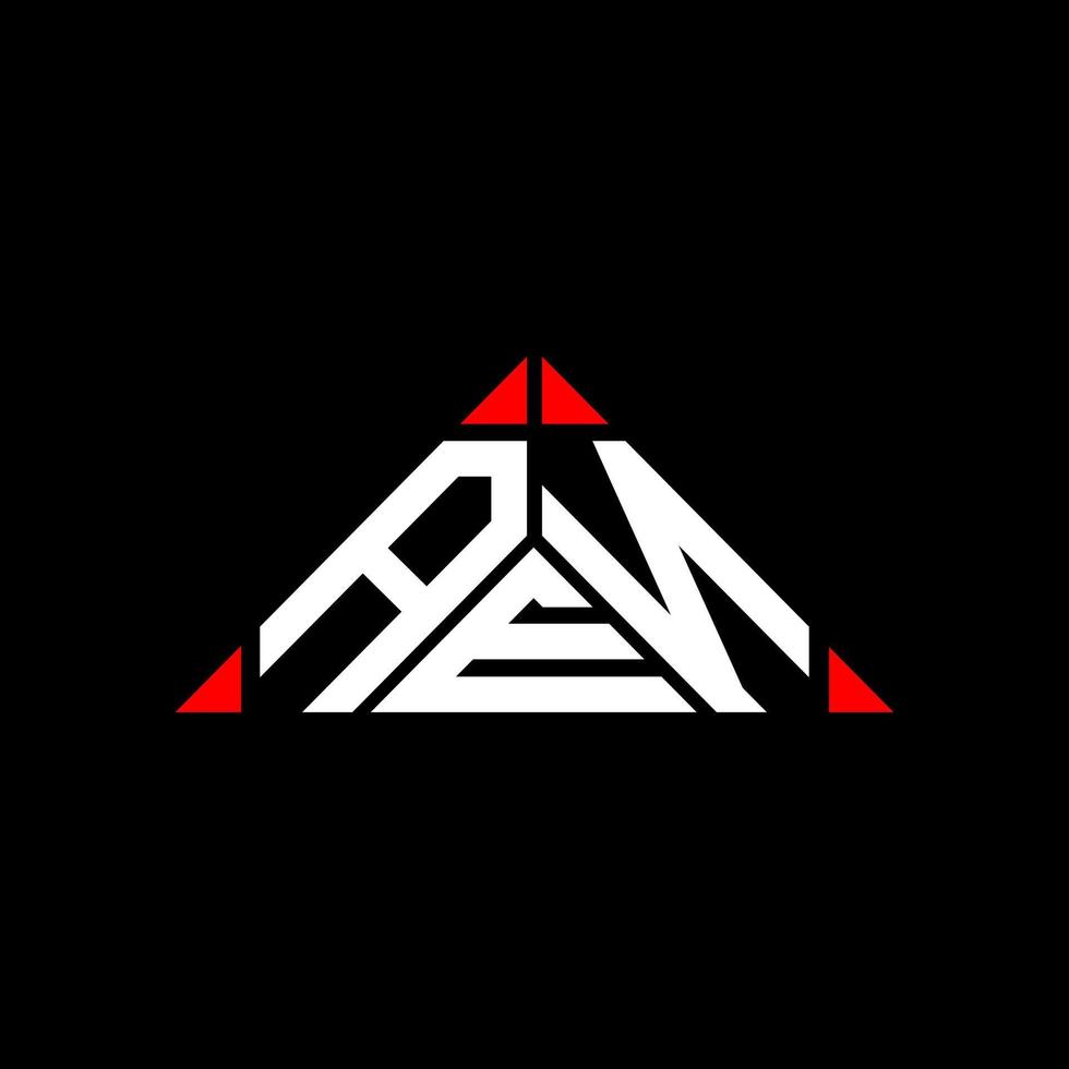 diseño creativo del logotipo de la letra aen con gráfico vectorial, logotipo simple y moderno de aen en forma de triángulo. vector