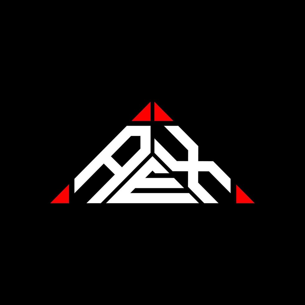 AEX letter logo creative design with vector graphic, AEX simple and modern logo in triangle shape.