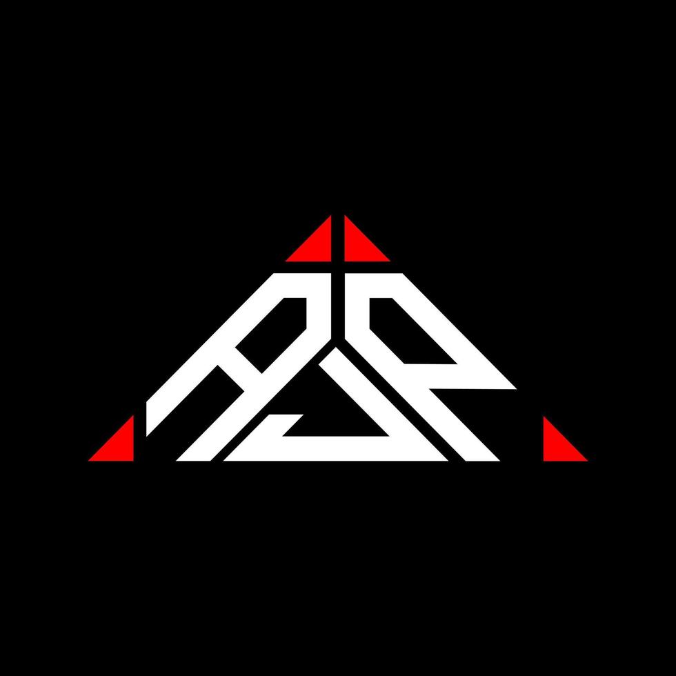 diseño creativo del logotipo de la letra ajp con gráfico vectorial, logotipo simple y moderno de ajp en forma de triángulo. vector