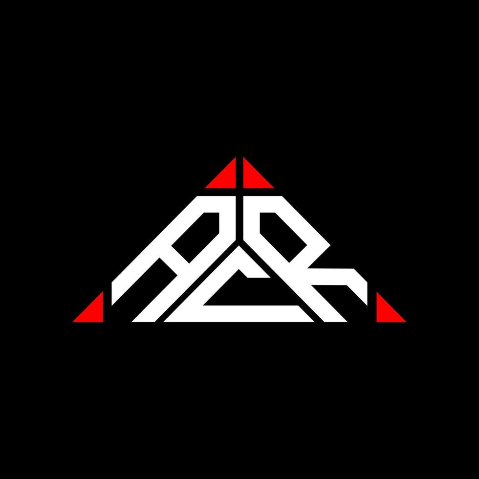 diseño creativo del logotipo de la letra acr con gráfico vectorial, logotipo simple y moderno de acr en forma de triángulo. vector