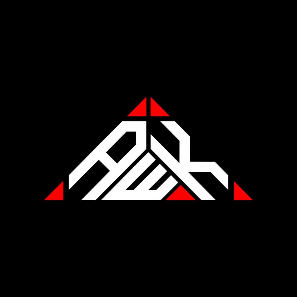 AWK letter logo creative design with vector graphic, AWK simple and modern logo in triangle shape.
