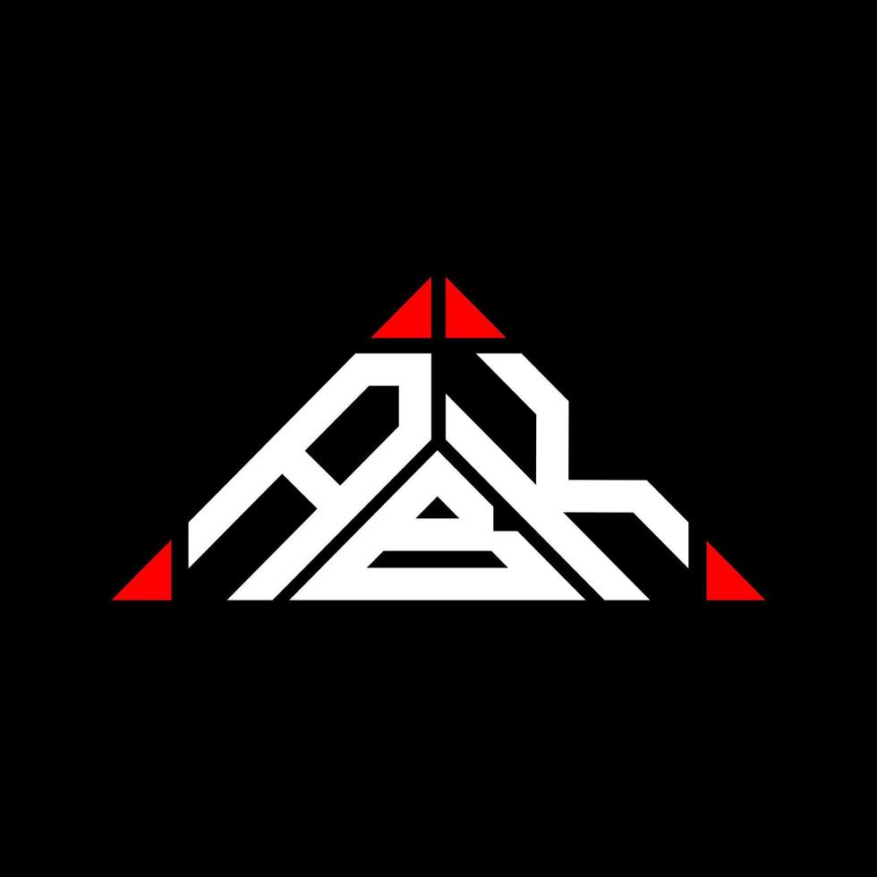 ABK letter logo creative design with vector graphic, ABK simple and modern logo in triangle shape.